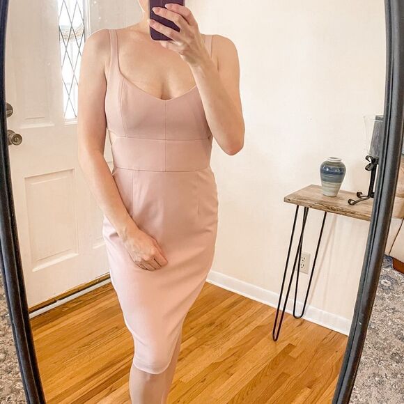 Jay Godfrey Lauda Cut Out Sheath Dress Blush 8 - Picture 1 of 8